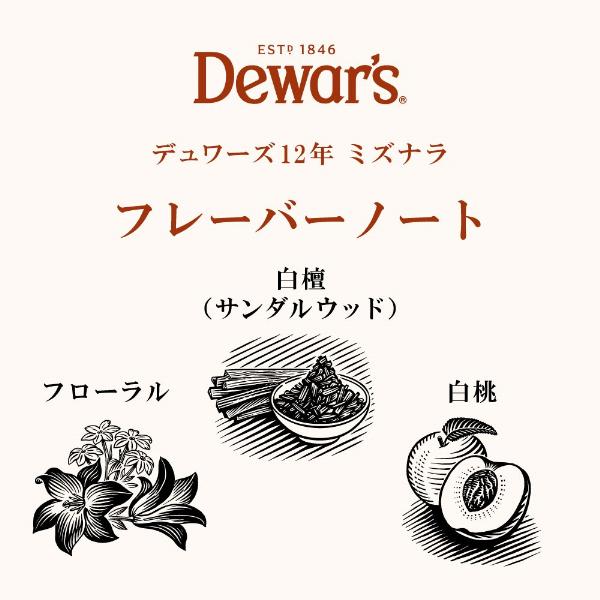 デュワーズ12年 ミズナラ ウイスキー 送料無料 サッポロ 水楢 40度