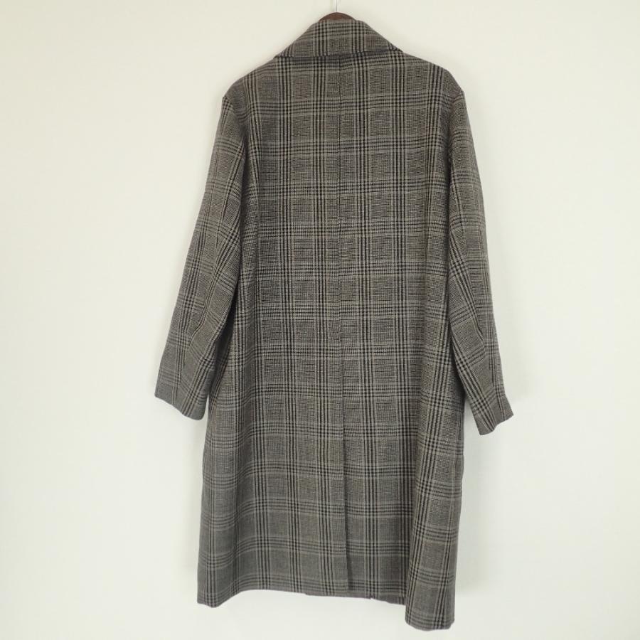 美品/ LENOレノ L1802-C0001 STAND FALL COLLAR COAT グレンチェック 