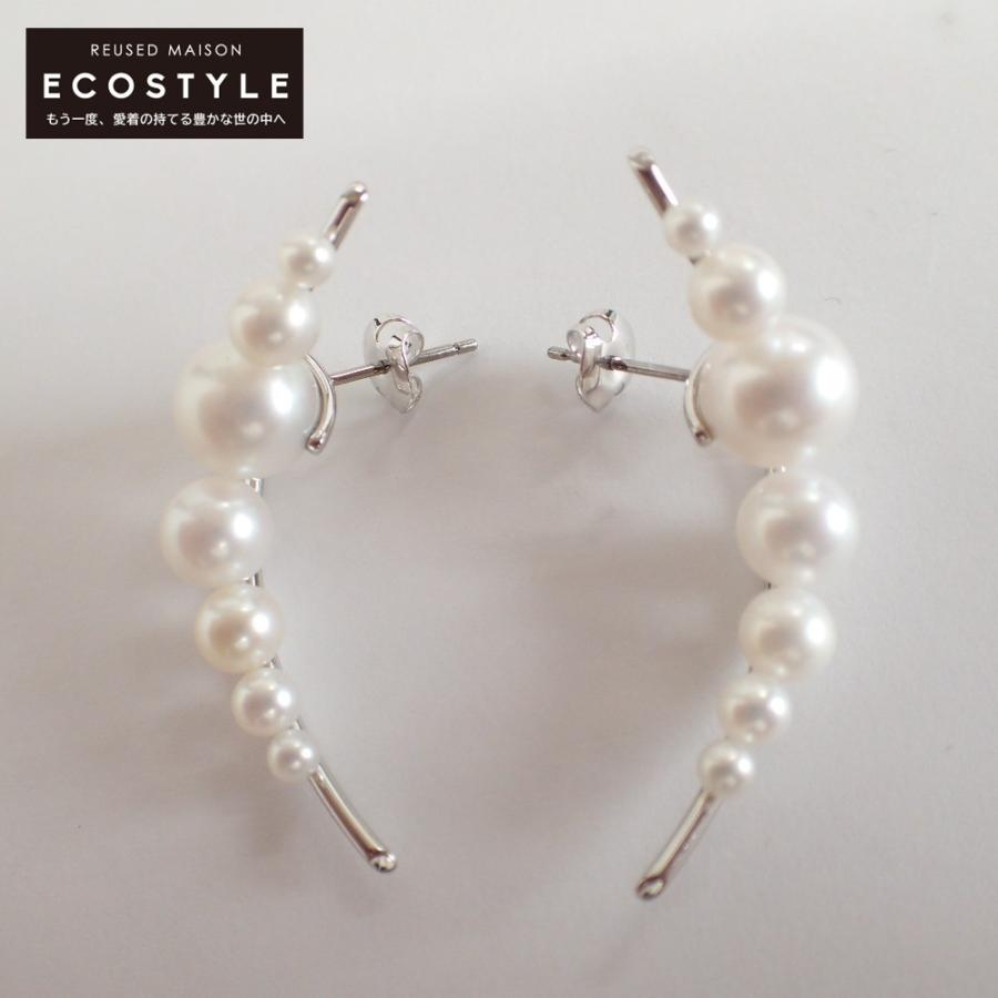 美品/ TASAKI タサキ Pt950 淡水パール ピアス プラチナ レディース 