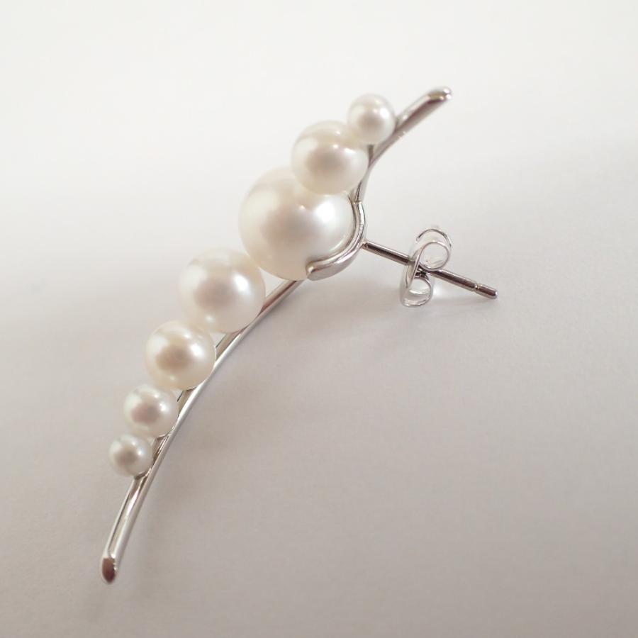 美品/ TASAKI タサキ Pt950 淡水パール ピアス プラチナ レディース 