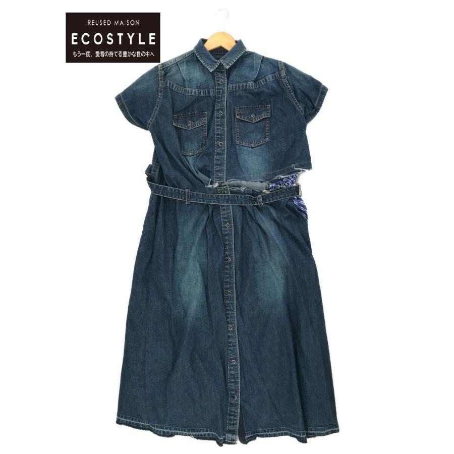 sacai 美品/ Sacai サカイ 20SS Denim Shirt Dress デニムシャツドレス 