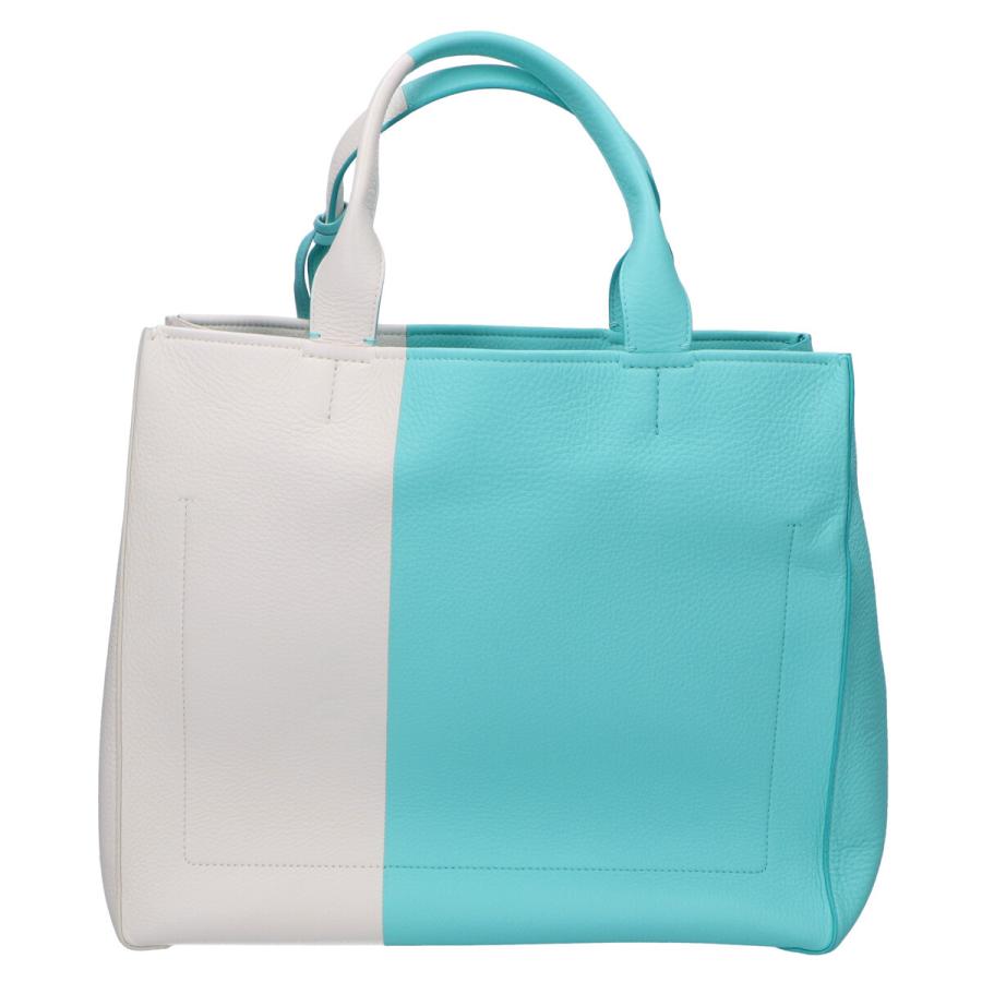 M5246 ティファニー レザー 2WAY ハンドバッグ ブルー×ホワイト TIFFANY&Co./ティファニー】 バイカラー 2WAY ショルダーバッグ