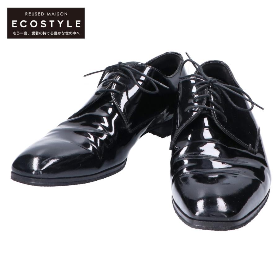 PRADA ブラック レザー プレーントゥ