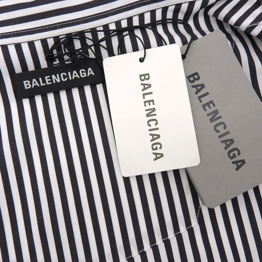 バレンシアガ BALENCIAGA 19SS ブラウス シャツ 38 白 黒 BALENCIAGA（バレンシアガ） 美品 I LOVE TECHNO 長袖シャツ トップス