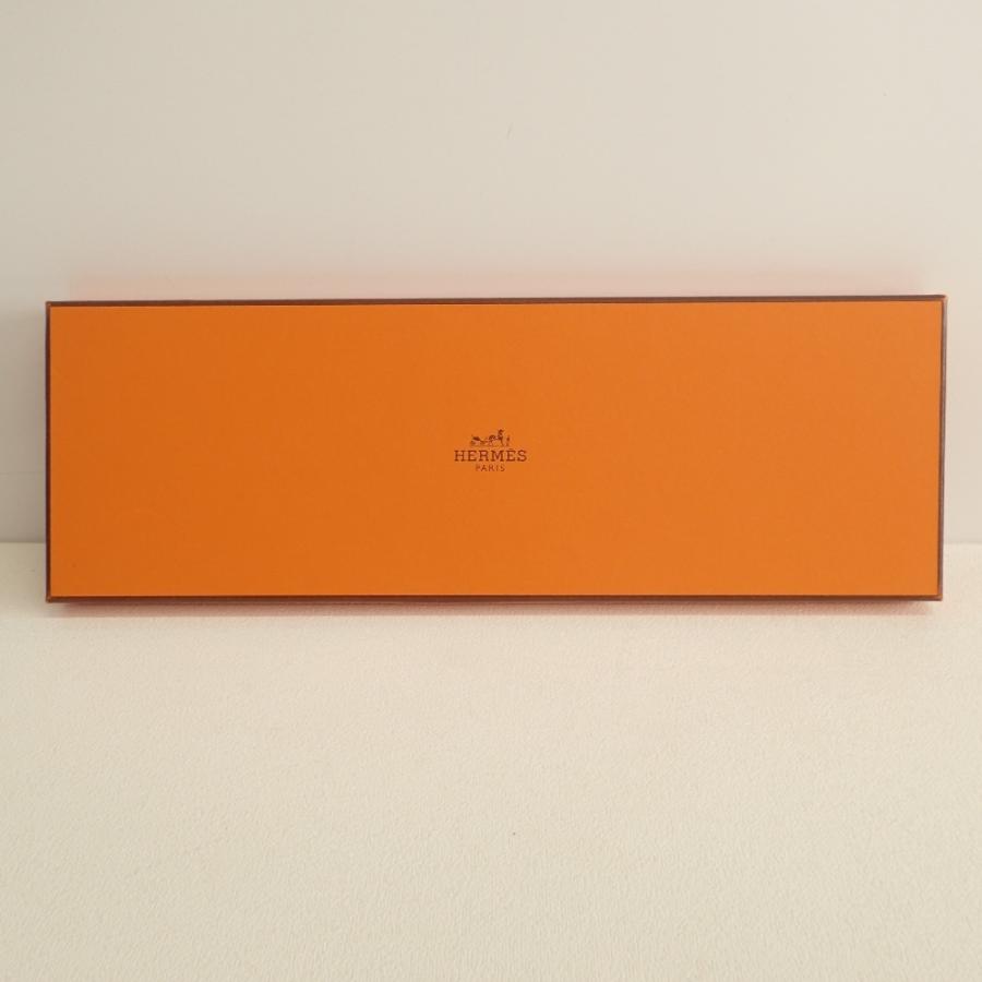 新品同様/ HERMES エルメス 5362 総柄 シルク100％ ネクタイ オレンジ