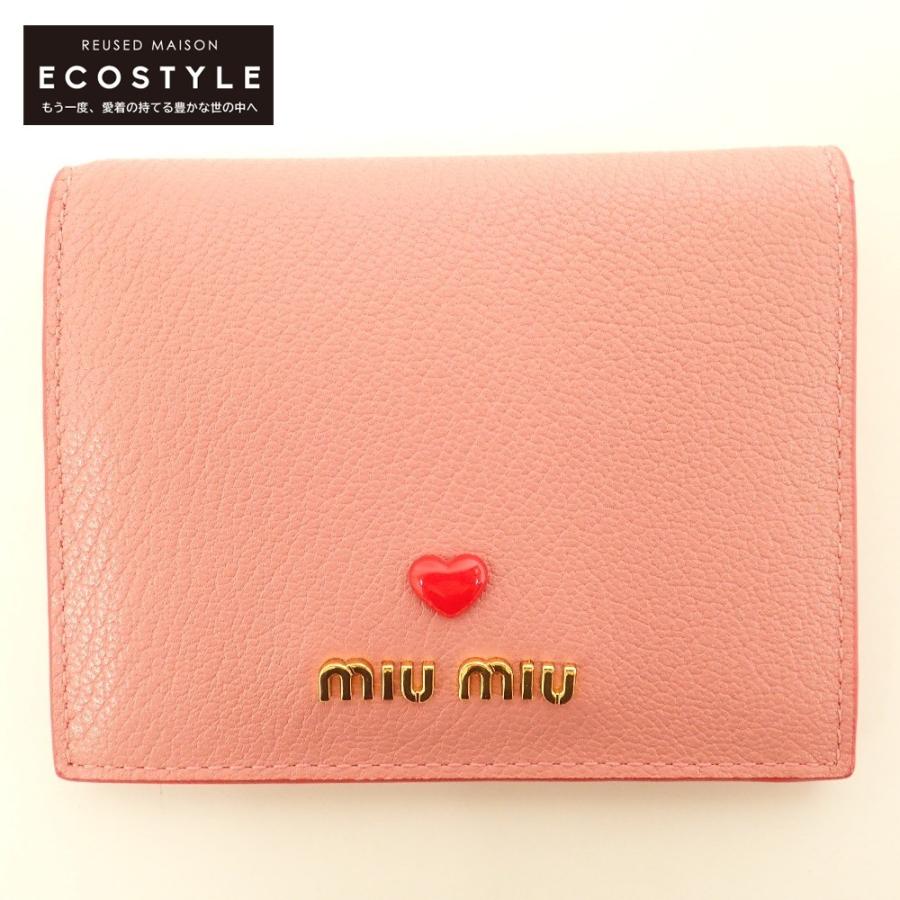 新品同様 MIUMIU ミュウミュウ 5MV204 マドラス ラブ 二つ折り財布  
