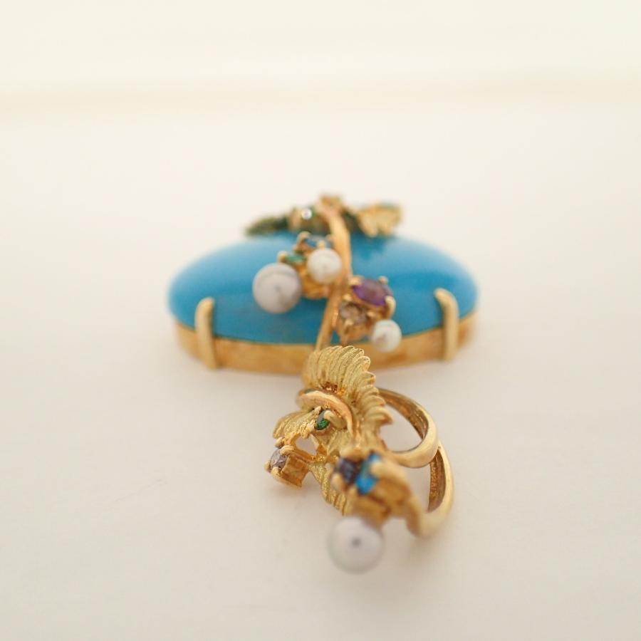 美品 Sachi サチ 福原佐智 K18 トルコ石 39.04ct/カラーストーン