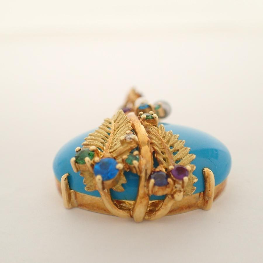 美品 Sachi サチ 福原佐智 K18 トルコ石 39.04ct/カラーストーン