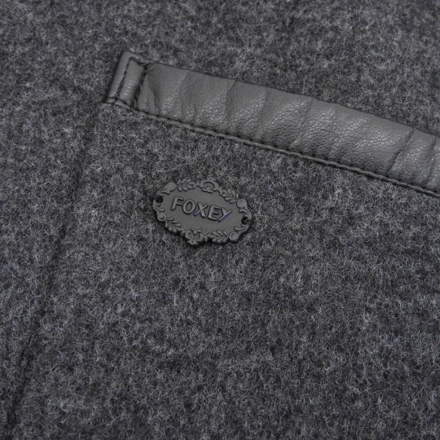 極美品 フォクシー フーデットコート ダークグレー ウール100% 38 M相当 極美品 フォクシー フーデットコート ダークグレー ウール100% 38 M相当