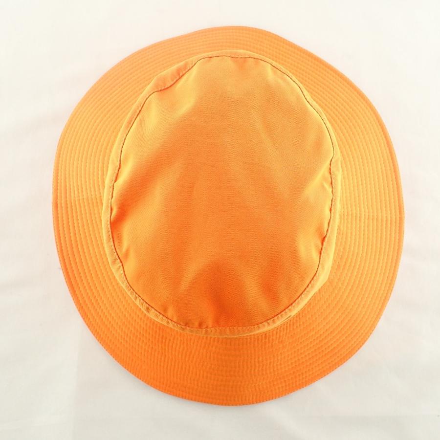 未使用　エルメス　帽子　H柄　オレンジ　58【美品】 美品/国内正規 HERMES エルメス H刺繍入り ナイロン ハット/ 帽子 57
