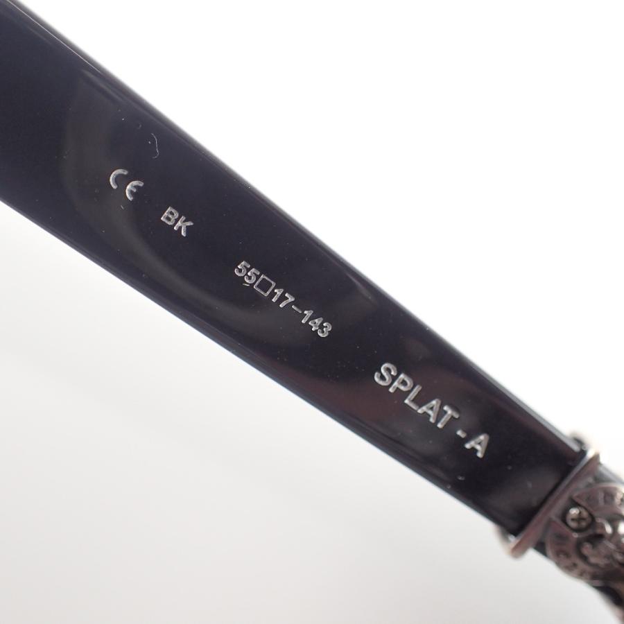 美品 Chrome Hearts クロムハーツ SPLAT-A ウェリントン メガネフレーム 眼鏡 55 17-143 MATTE BLACK ...