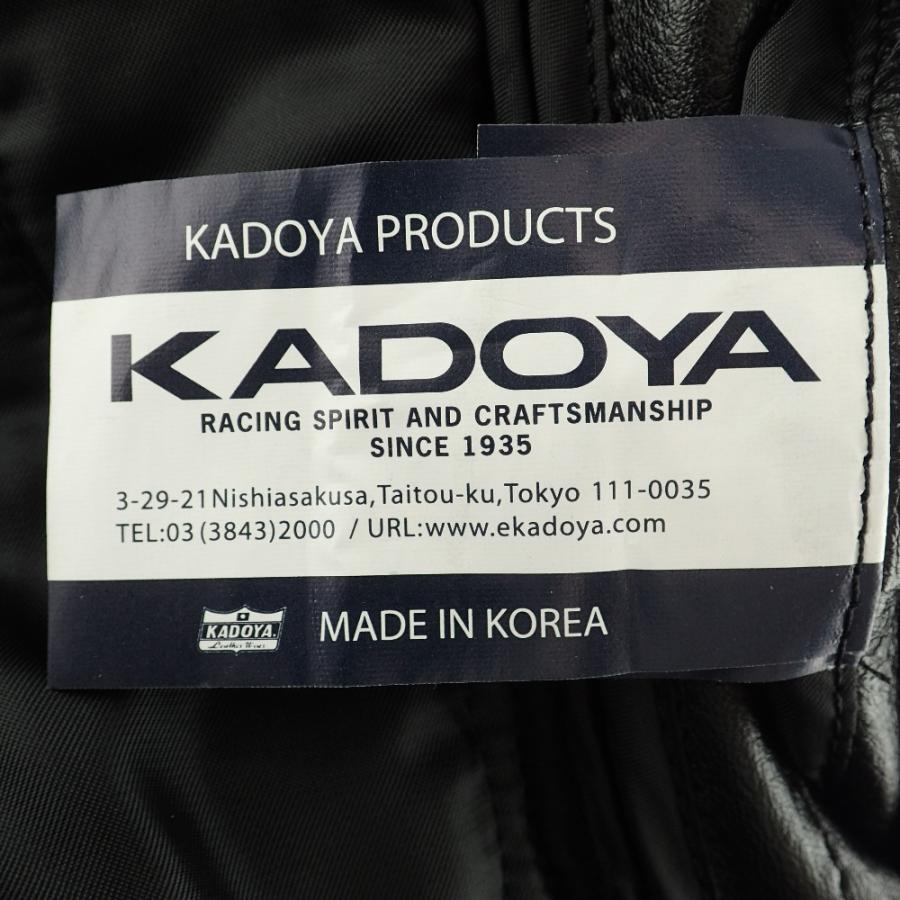 美品/ KADOYA カドヤ MVS-F 中綿入りライナー付 カーフレザー シングル