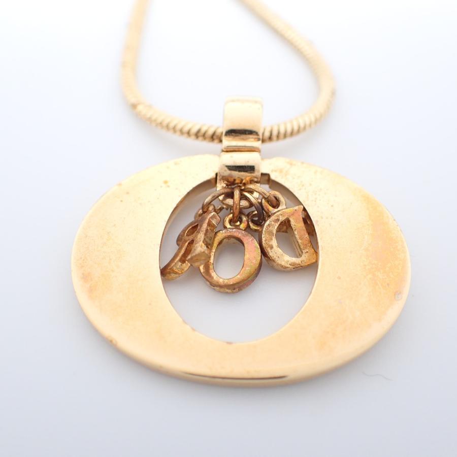 美品　Dior　ネックレス　トロッター　ゴールド　ネックレス　2way ディオール トロッター GP×ラインストーン ネックレス ゴールド