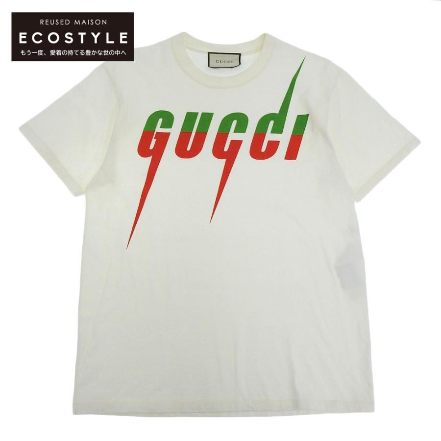 美品 GUCCI グッチ ブレード プリント Tシャツ メンズ ホワイト 白 S  :2777100000062692:ブランドリユースショップエコスタイル - 通販 - Yahoo!ショッピング