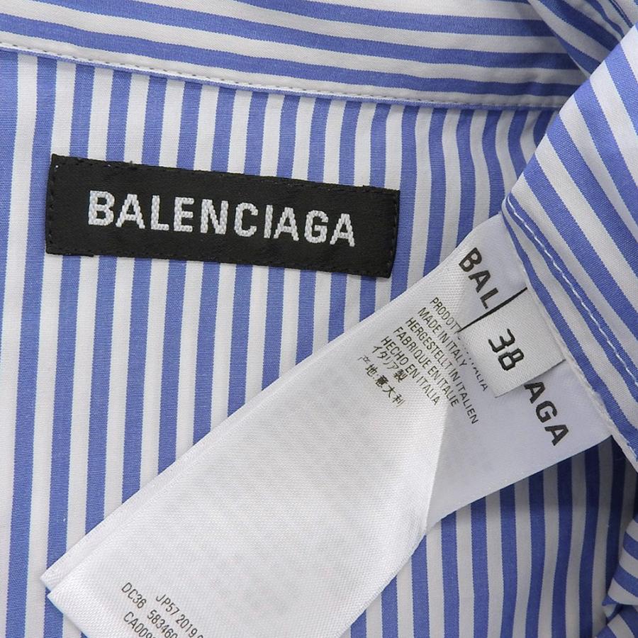 美品 BALENCIAGA バレンシアガ LOGO-EMBROIDERED SHIRT ロゴ刺繍