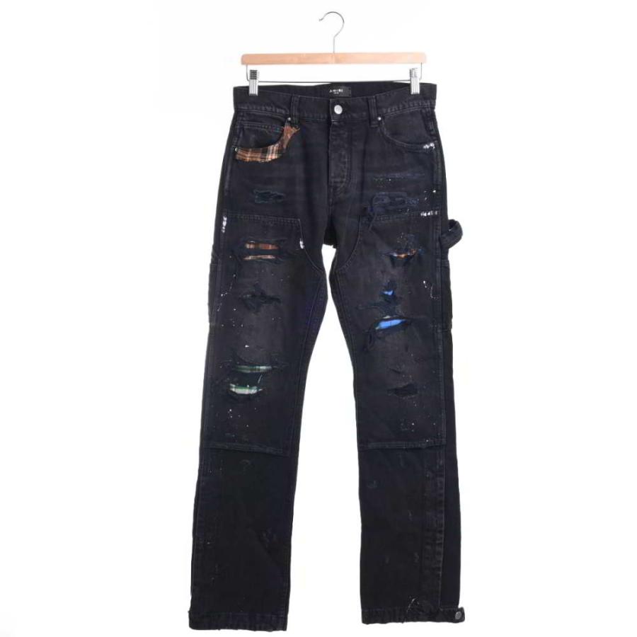 新品/ AMIRI アミリ PS22MDS133 クラッシュ/リペア加工 ボタンフライ