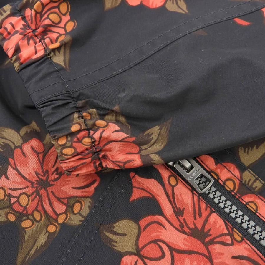 COACH（コーチ） 花柄 ジップアップ ナイロンパーカー メンズ ブラック