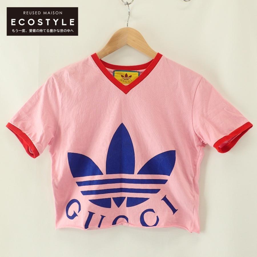 美品/ GUCCI グッチ xadidasアディダス 裾カットオフ Vネック 