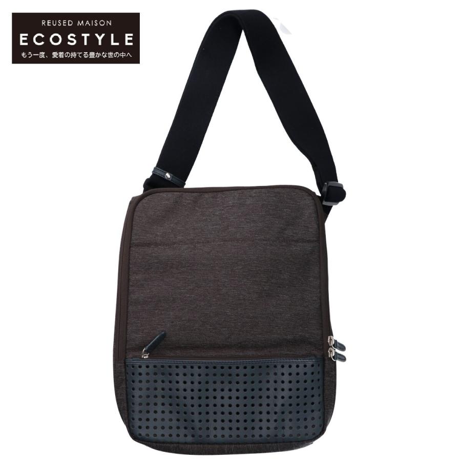 ひらくPCバッグMini ブラウン 美品 abrAsus アブラサス ひらくPCバッグ