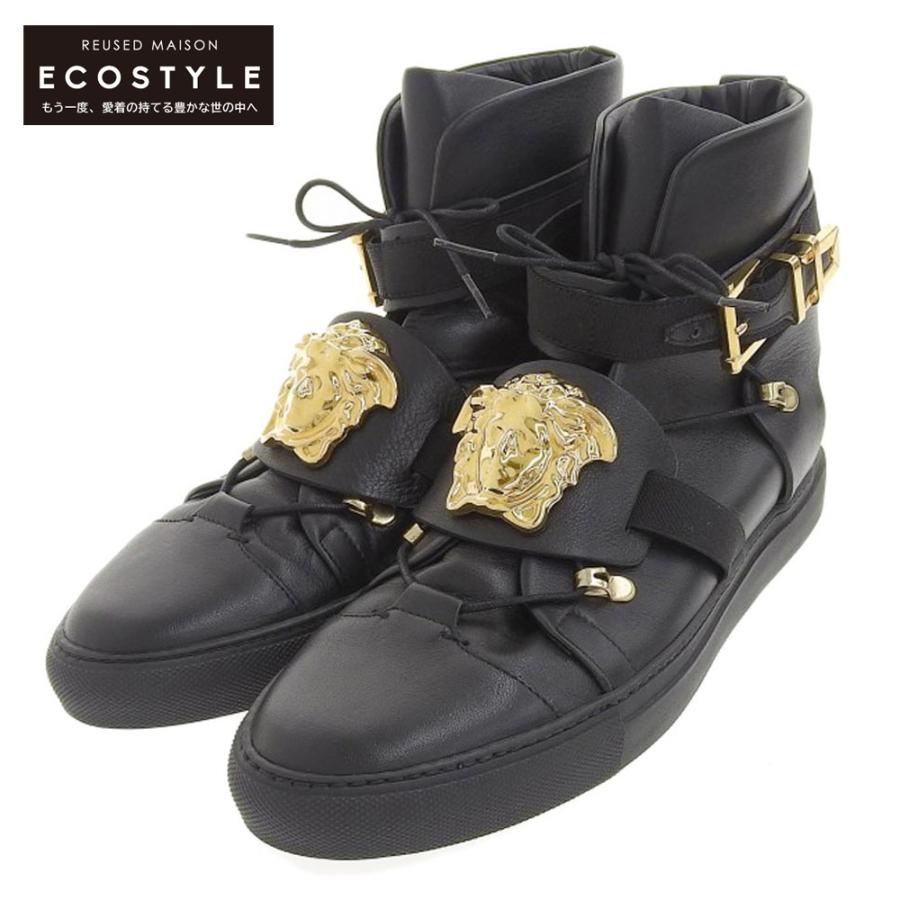 美品 VERSACE ヴェルサーチ メデューサヘッド レザーベルト ハイカット 