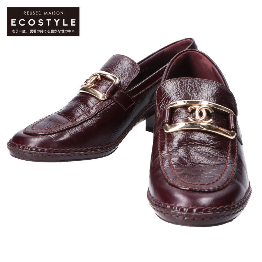 シャネル　ロゴプレート　ローファー　超美品 シャネルロゴプレートローファー超美品