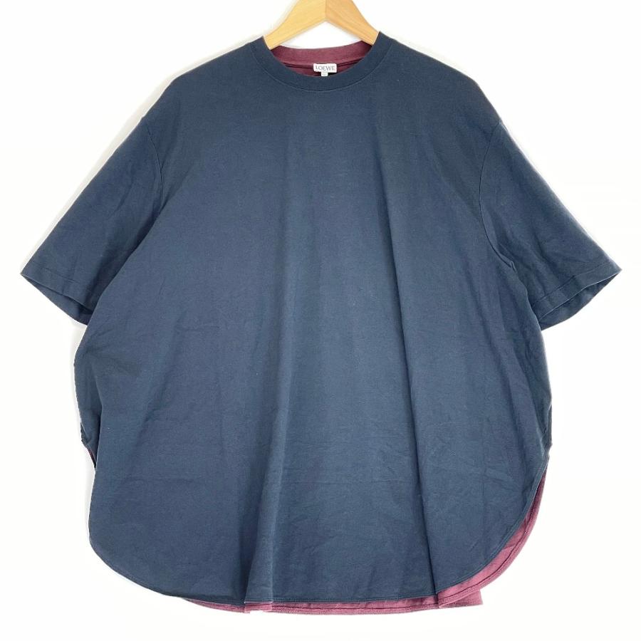 LOEWE ロエベ ネイビー×ボルドー H526341J01 21SS アナグラム刺繍バイ 