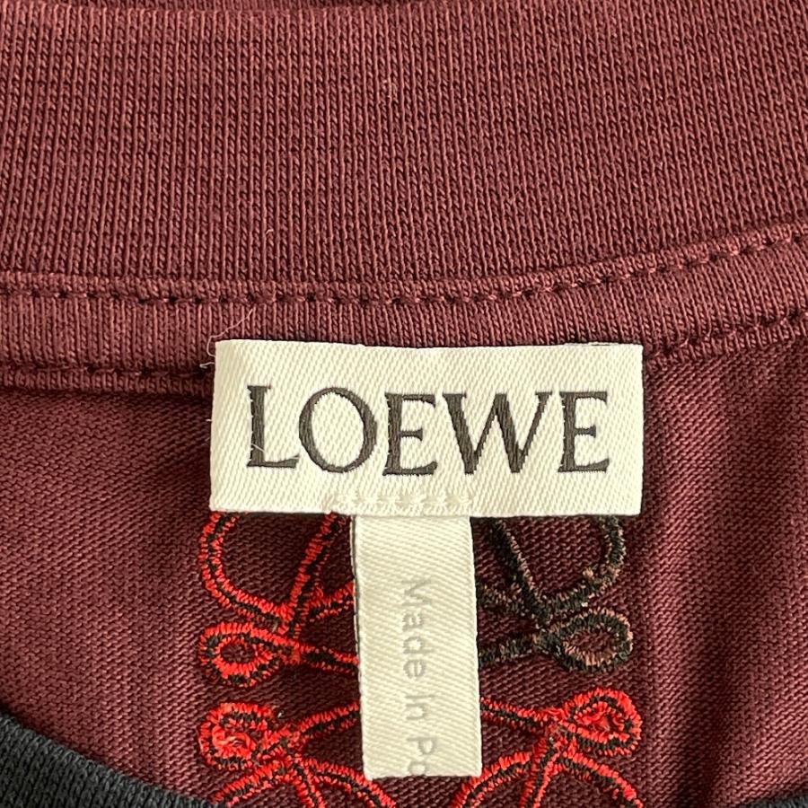 LOEWE ロエベ ネイビー×ボルドー H526341J01 21SS アナグラム刺繍バイ 