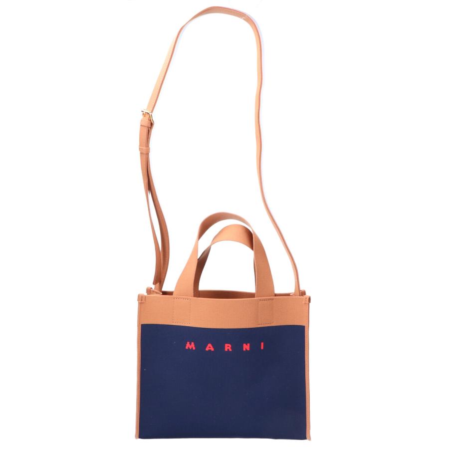MARNI（マルニ） 美品 ブルー＆ブラウン ジャカード スモール
