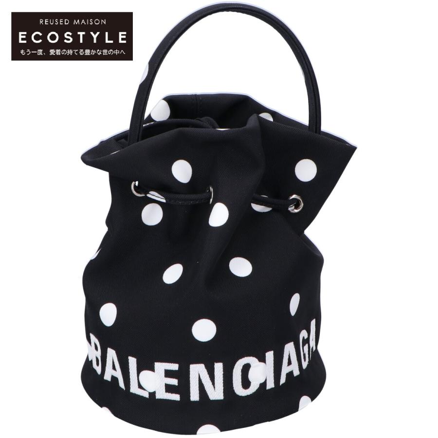 バレンシアガバック BALENCIAGA（バレンシアガ） /美品 619458 ブラック ポルカドット
