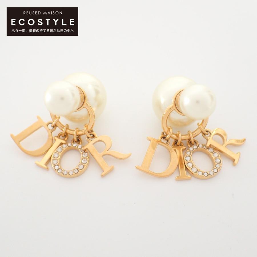 美品 Dior パール クリスタル ピアス ゴールド 【公式通販】