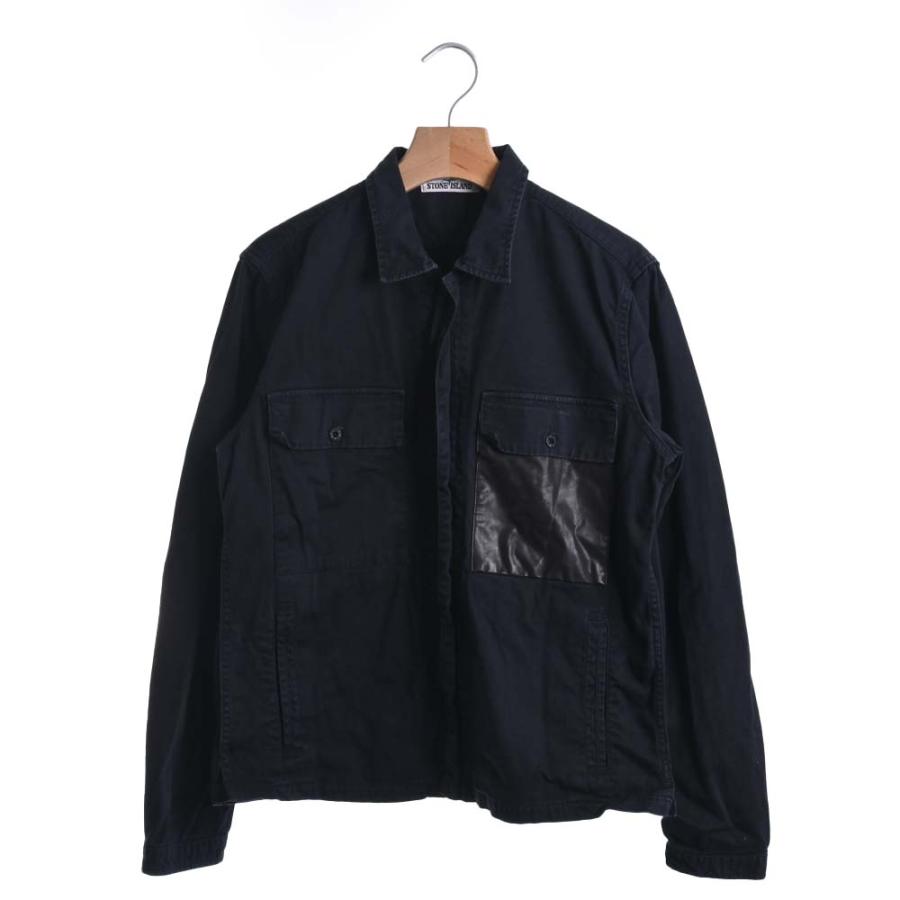 【未使用】ストーンアイランド オーバーシャツジャケット メンズ M ブラック STONE ISLAND ストーンアイランド ブラック オーバーシャツ ジャケット