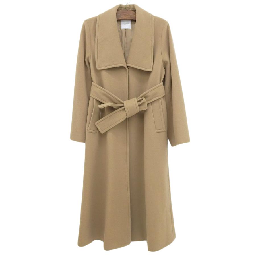 あお CLANE LADY MAXI GOWN COAT 定価7.1 美品 CLANE クラネ LADY MAXI GOWN COAT レディ マキシ ガウン コート
