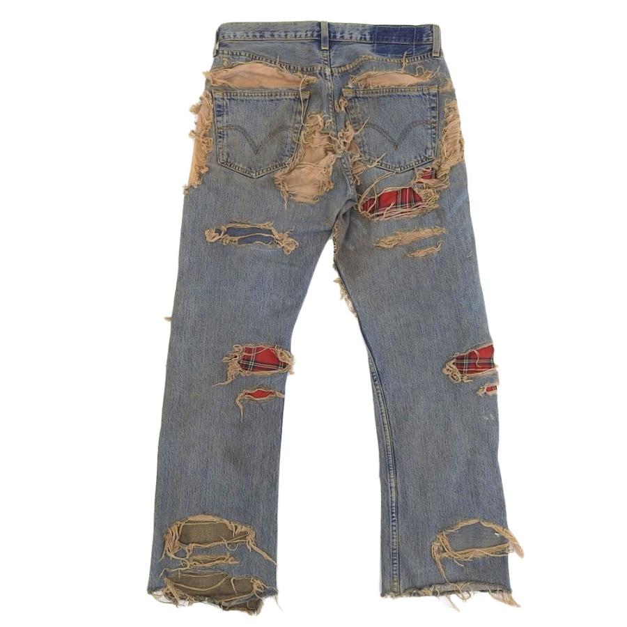 新品 INNOCENCE NYC ダメージステッチデニムパンツ ジーンズ 32 新品 INNOCENCE NYC ダメージステッチデニムパンツ ジーンズ 32