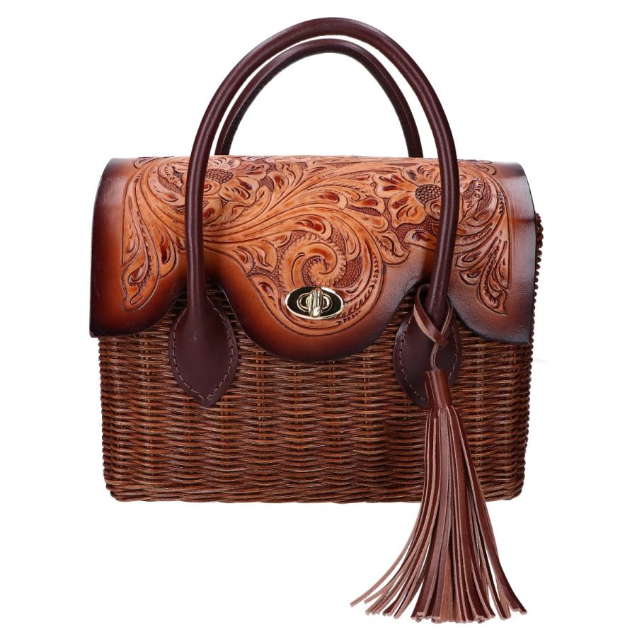 美品 CARVING TRIBES カービングトライブス 0420182603 MS Rattan Bag  