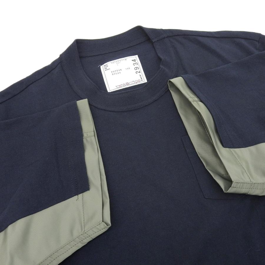 sacai 未使用 サカイ ナイロンツイルミックス Tシャツ メンズ sacai 未使用 サカイ ナイロンツイルミックス Tシャツ メンズ