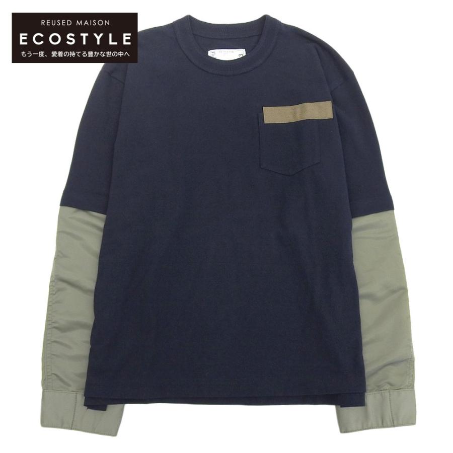 sacai 未使用 サカイ ナイロンツイルミックス Tシャツ トップス メンズ 