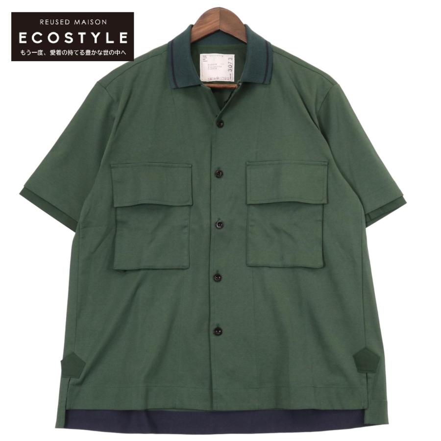 sacai トップス　グリーン sacai（サカイ） 23-03073M グリーン Cotton Jersey Shirt グリーン 1