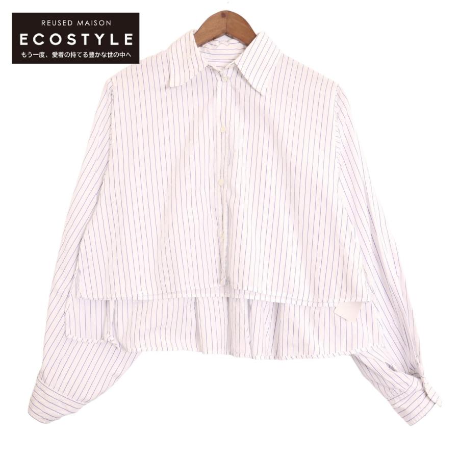 MM6 エムエムシックス ホワイト×ブルー 20SS S32DL0262 クロップド 