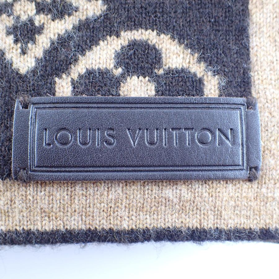 極美品 ルイヴィトン モノグラム ストール マフラー ブラウン カシミア シルク LOUIS VUITTON（ルイ・ヴィトン） モノグラム シルク×ウール ストール