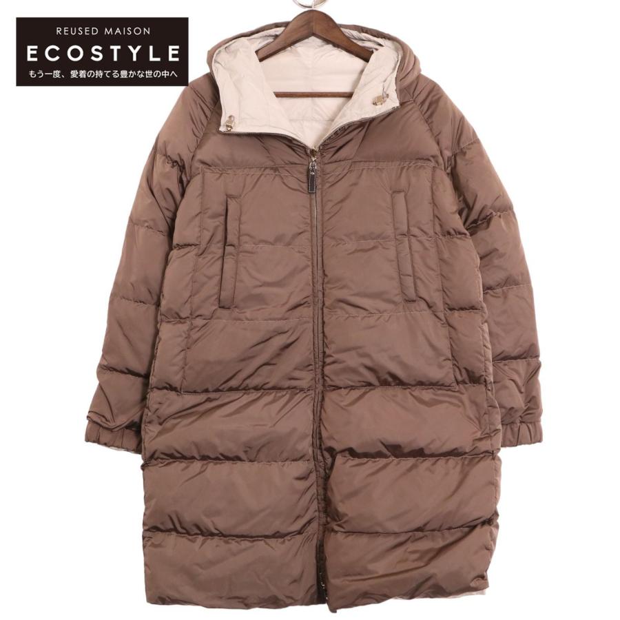 マックスマーラMax Maraベージュ フード付き ダウンジャケット