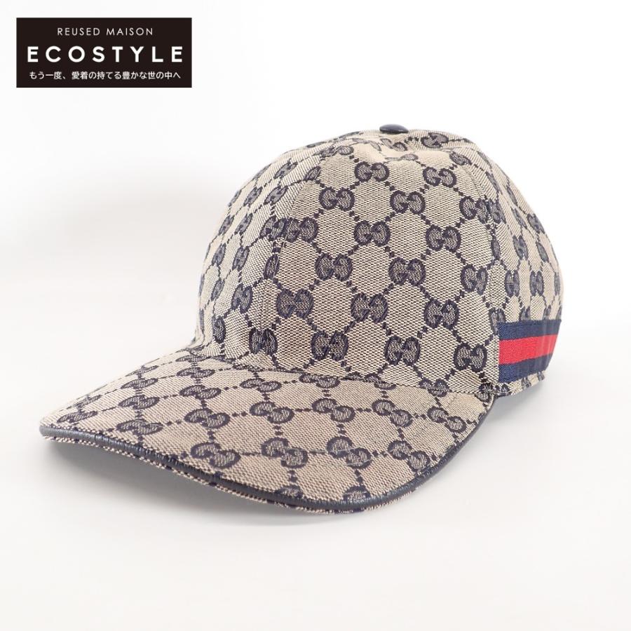 GUCCI GGパターン ベースボールキャップ　サイズS（56） GUCCI GGパターン キャップウェブ キャンバス ベースボールキャップ