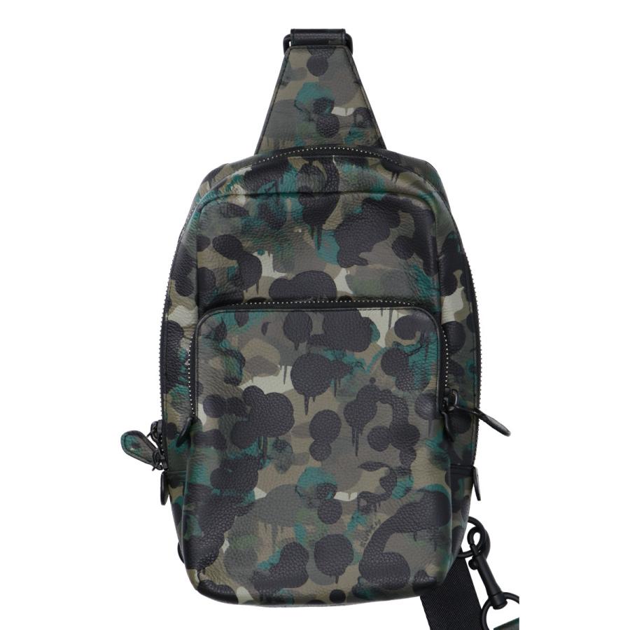 未使用 コーチ ゴッサム ボディバッグ ビジネスバッグ レザー カモフラ 緑 COACH（コーチ） 美品/ C5334 ゴッサム パック ウィズ カモ プリント