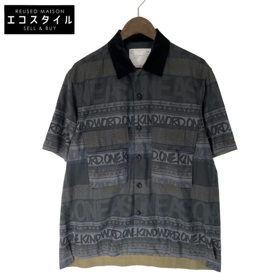 sacai サカイ 23-03076M エリックヘイズコラボ Stripe Print Shirt 