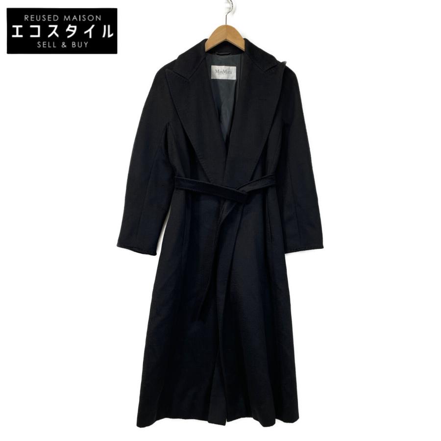 Max Mara マックスマーラ ブラック キャメル ロングコート 38 コート 