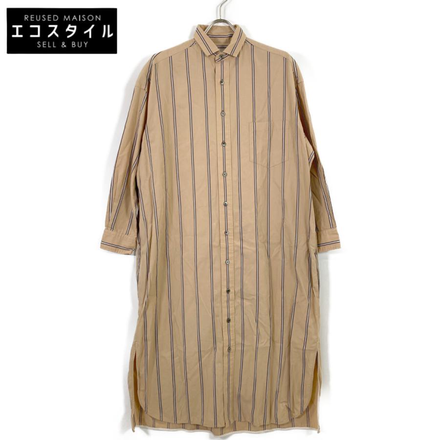 TICCA ティッカ TBKA-171 ベージュストライプ ロングシャツ TICCA ティッカ TBKA-171 ベージュストライプ ロングシャツ