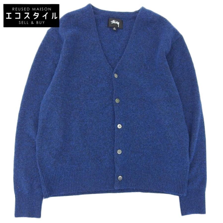 STUSSY 美品 ステューシー ウール カーディガン メンズ ブルー M 