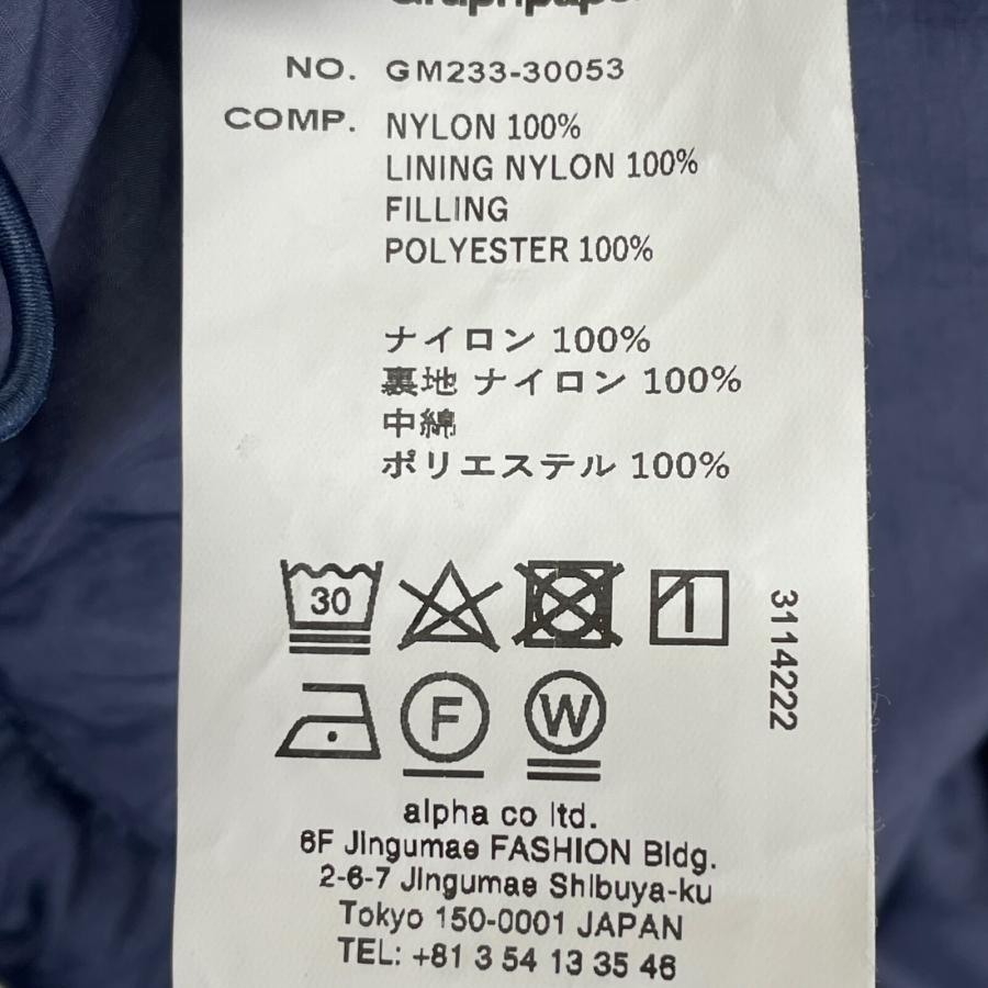 Graphpaper グラフペーパー 23AW スモークブルー PERTEX Quantum Graphpaper グラフペーパー 23AW スモークブルー PERTEX Quantum