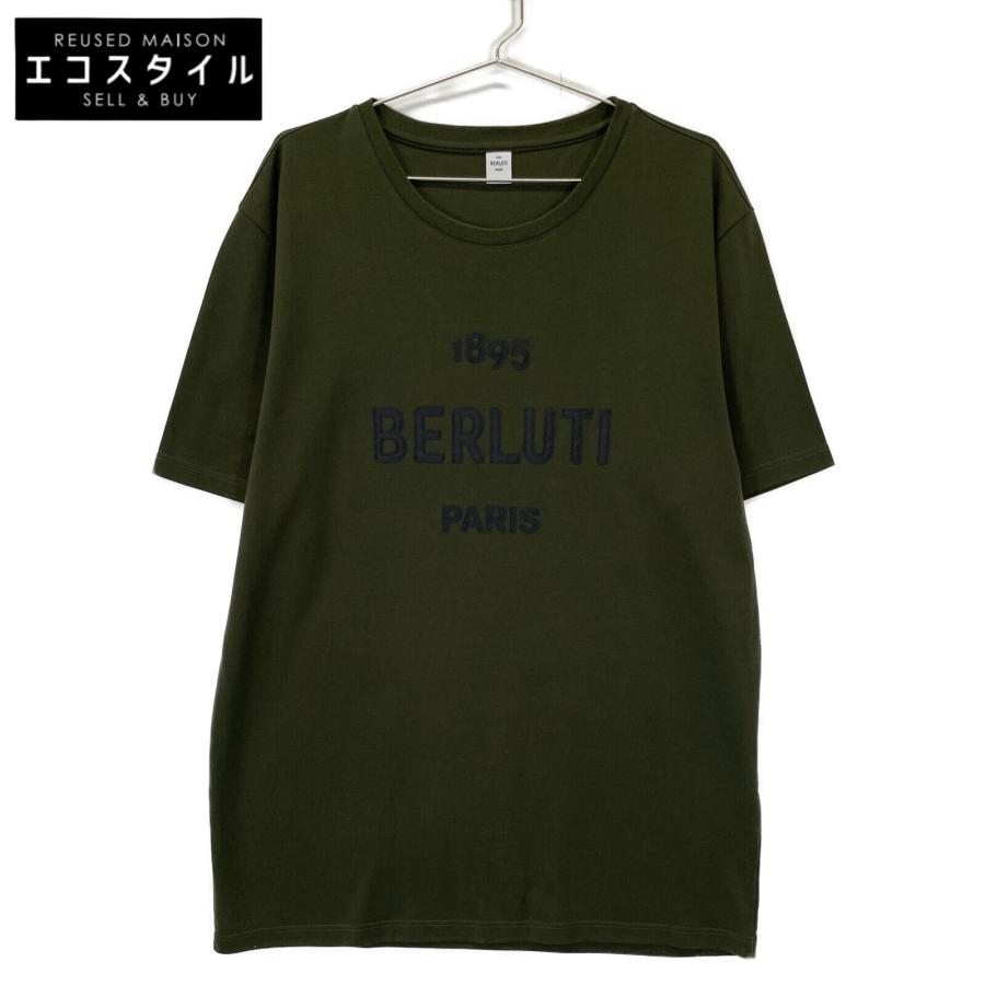 Berluti ベルルッティ カーキ 1895 ロゴ Tシャツ XL トップス コットン 