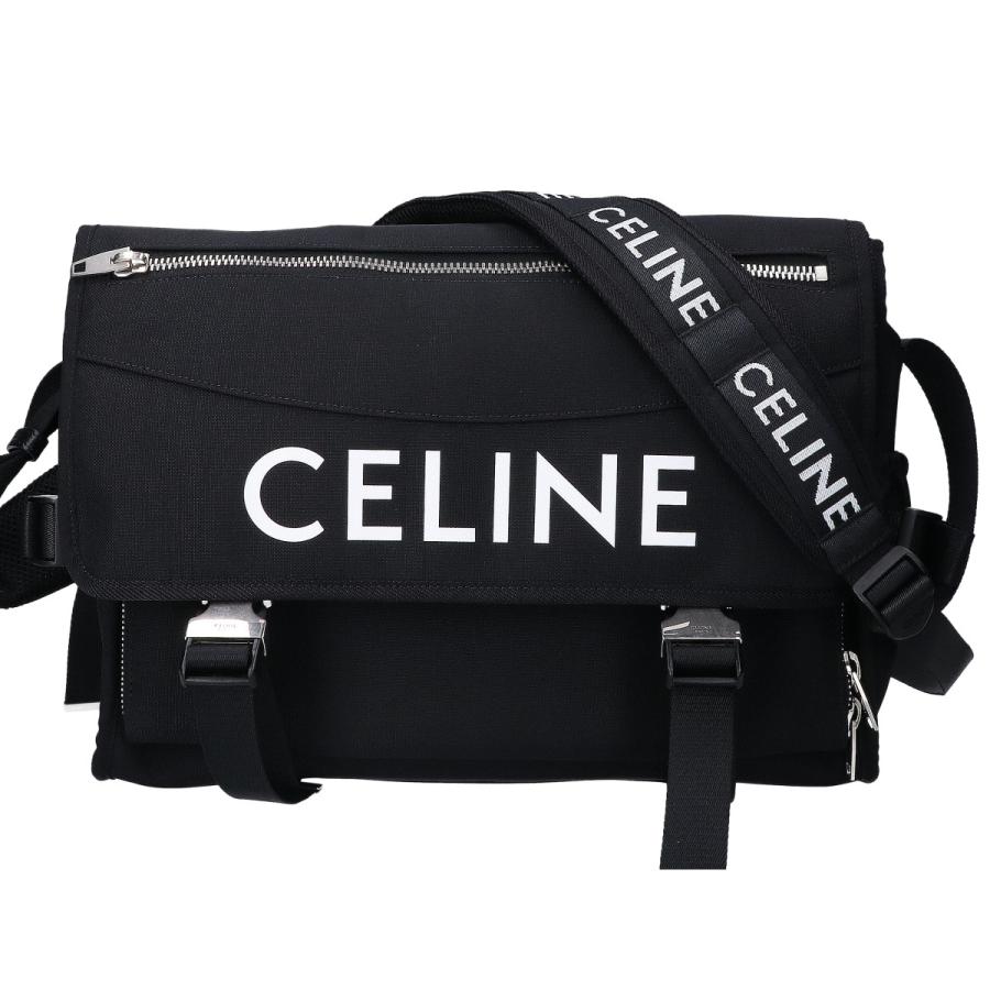 CELINE 美品/ セリーヌ ラージ メッセンジャー CELINEプリント