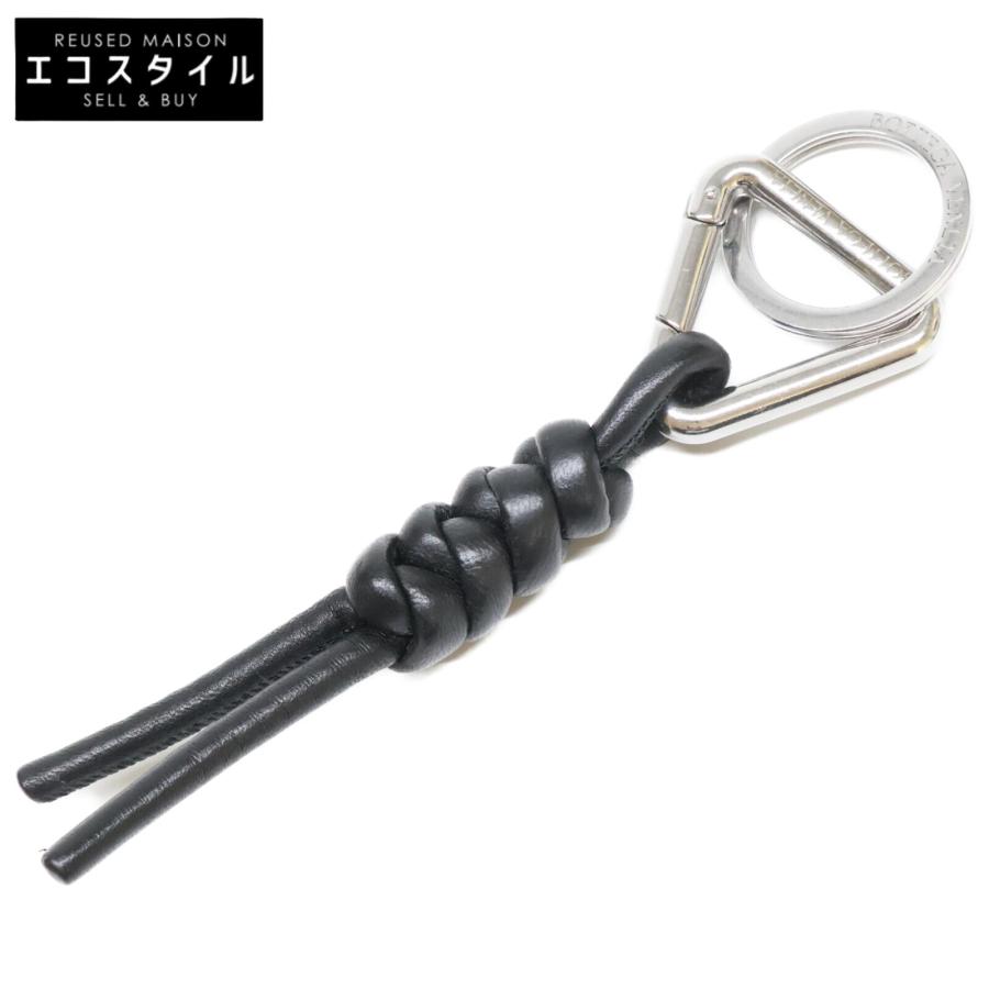 美品 ボッテガヴェネタ トライアングル キーリング 黒 シルバー 美品 BOTTEGA VENETA ボッテガヴェネタ トライアングル キーリング